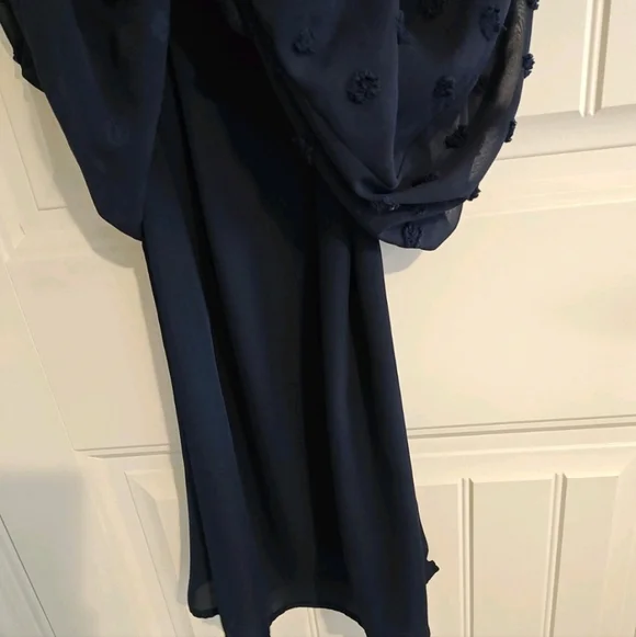MIHOLL Navy Textured Dress Size Small - Picture 3 of 7